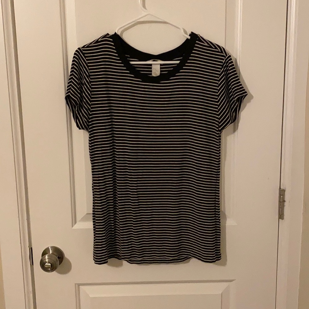 Black and White Striped Tee